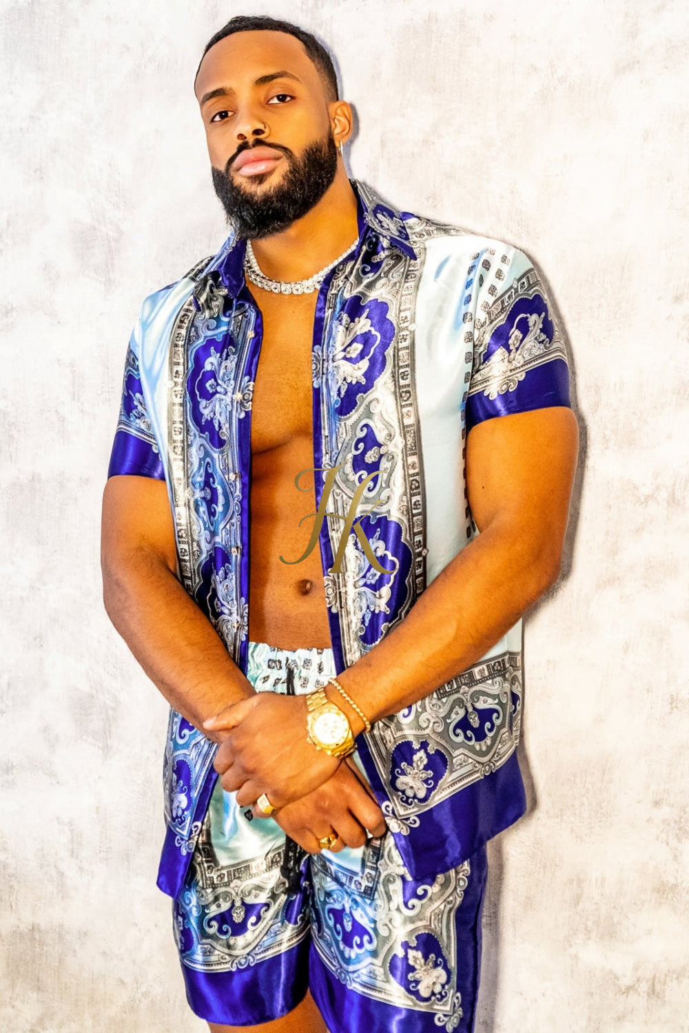 Mens Luxury Silk Dress Set Outfits