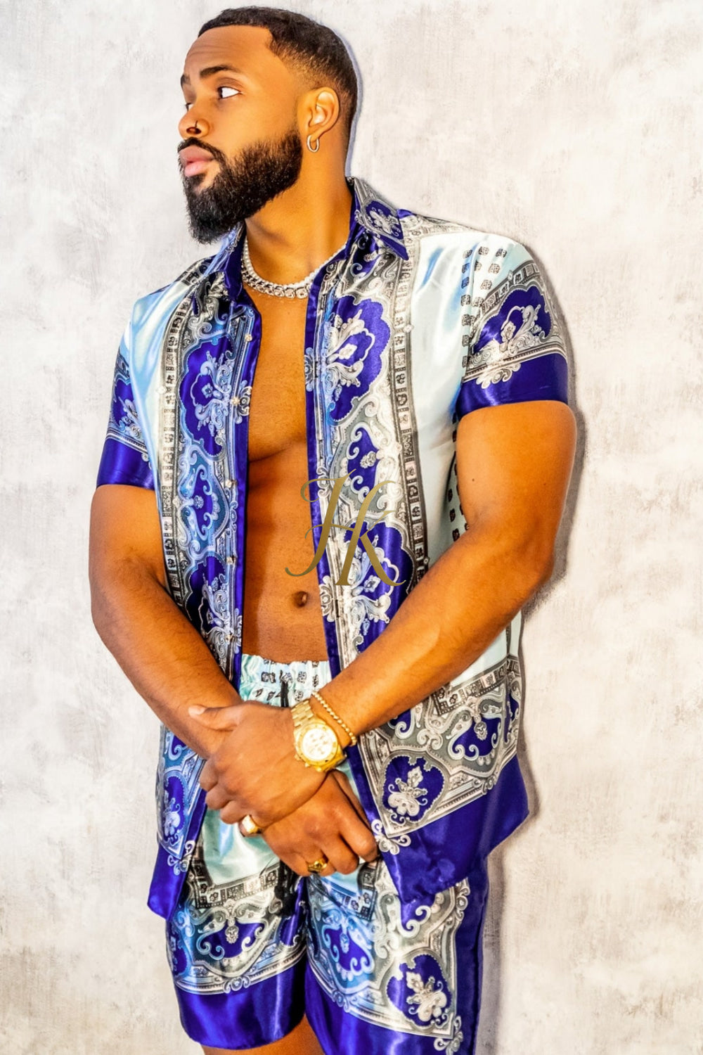 Mens Luxury Silk Dress Set Outfits