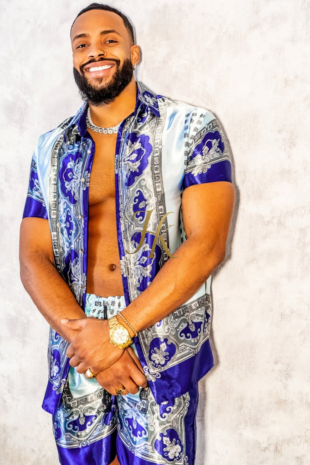 Mens Luxury Silk Dress Set Outfits