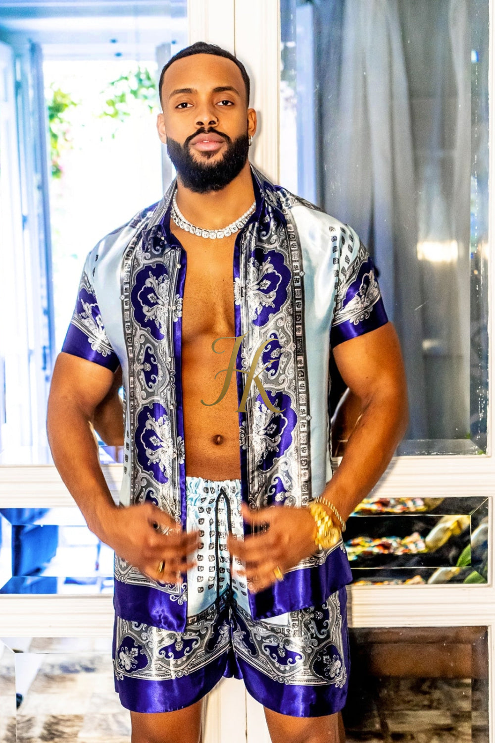 Mens Luxury Silk Dress Set Outfits