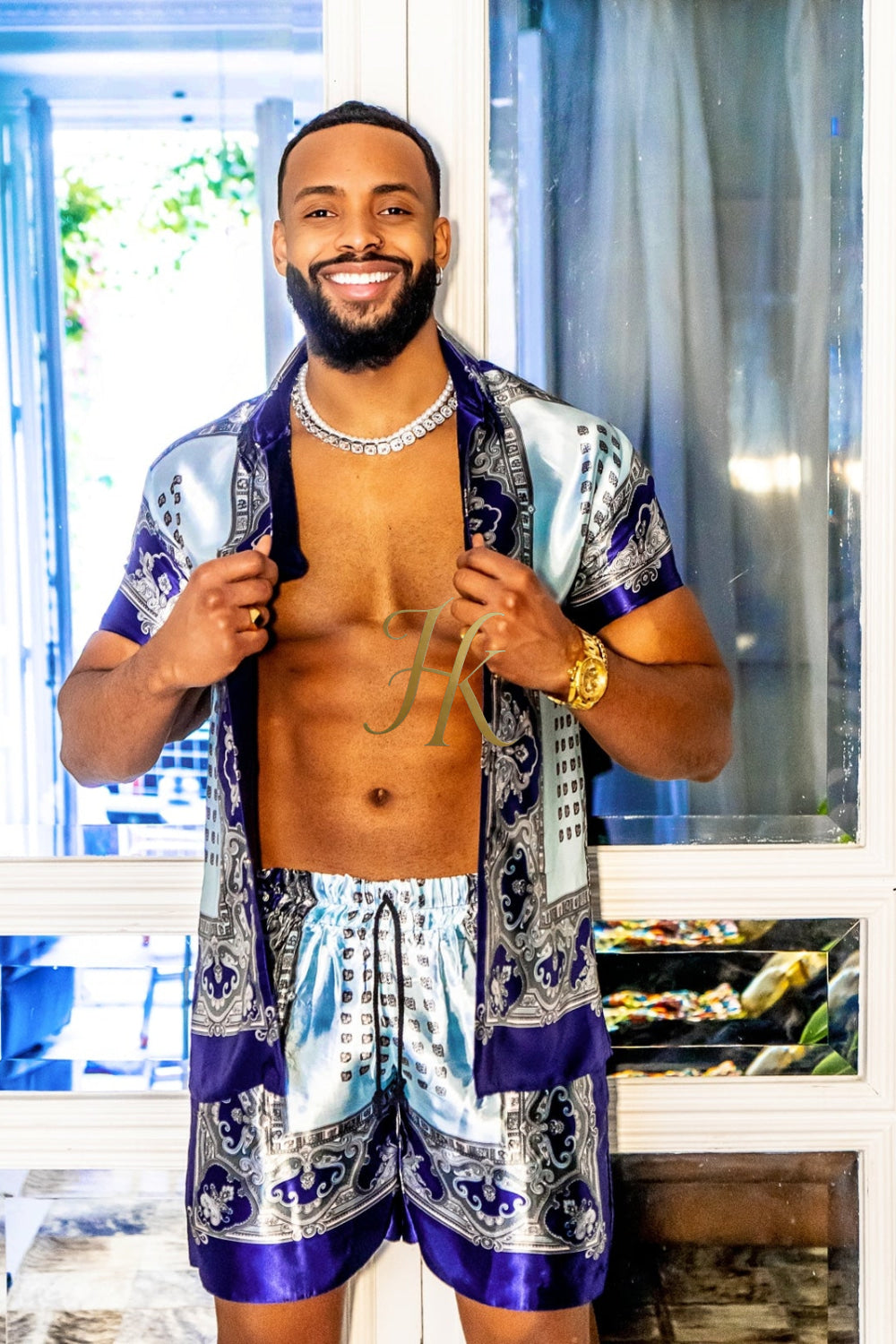 Mens Luxury Silk Dress Set Outfits