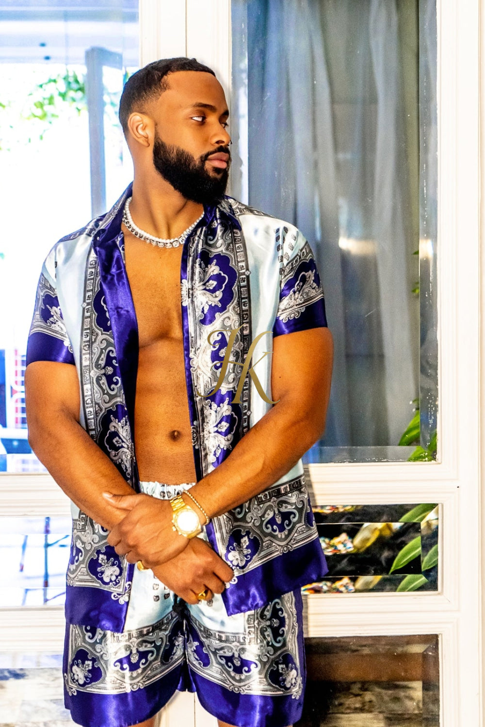 Mens Luxury Silk Dress Set Outfits