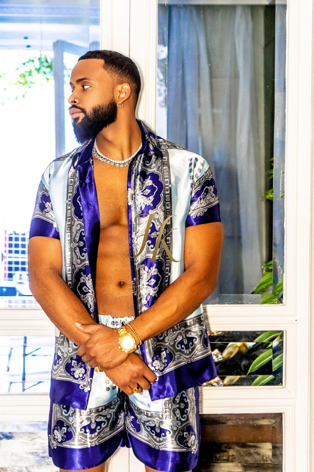 Mens Luxury Silk Dress Set Outfits