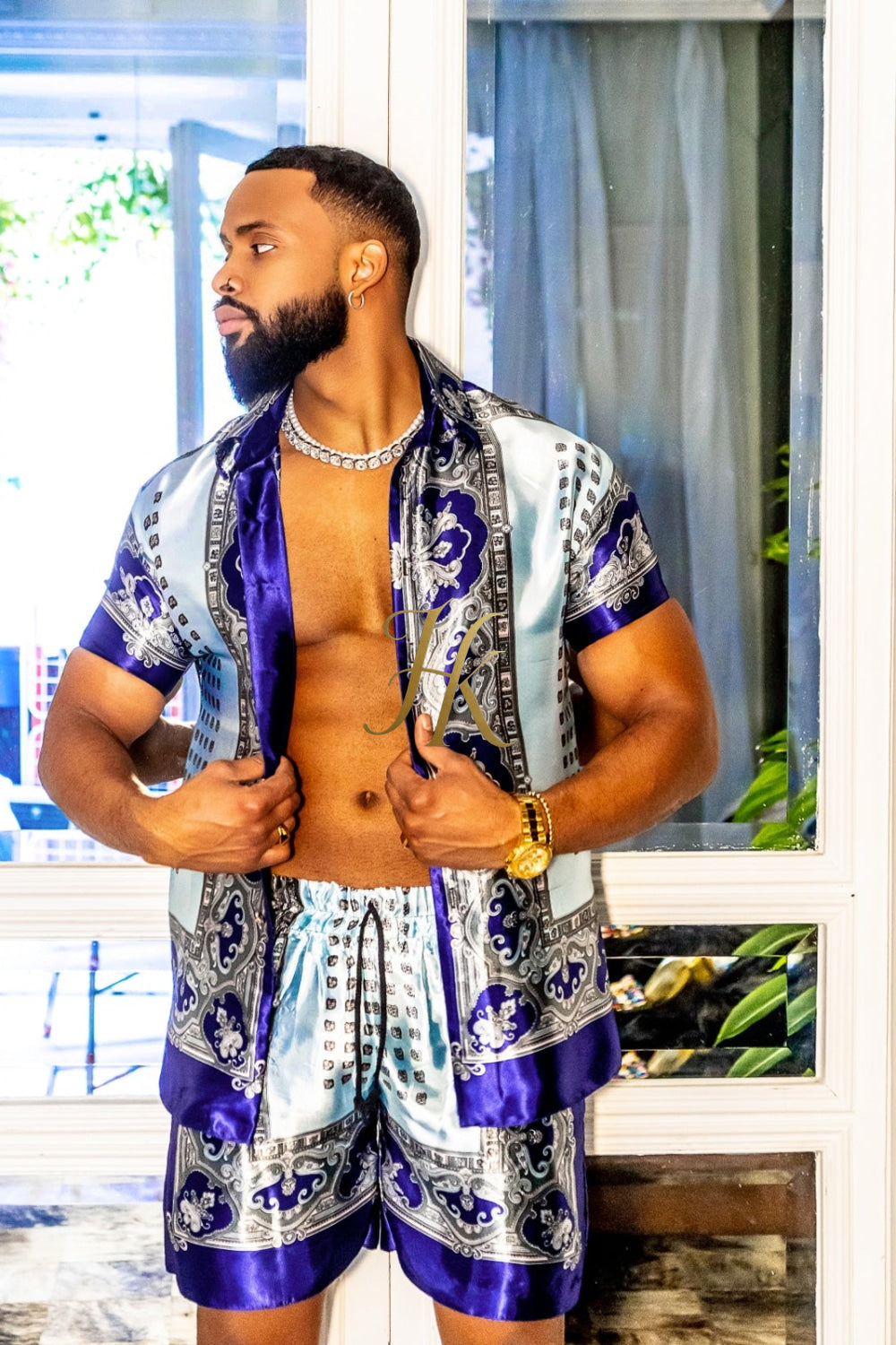 Mens Luxury Silk Dress Set Outfits