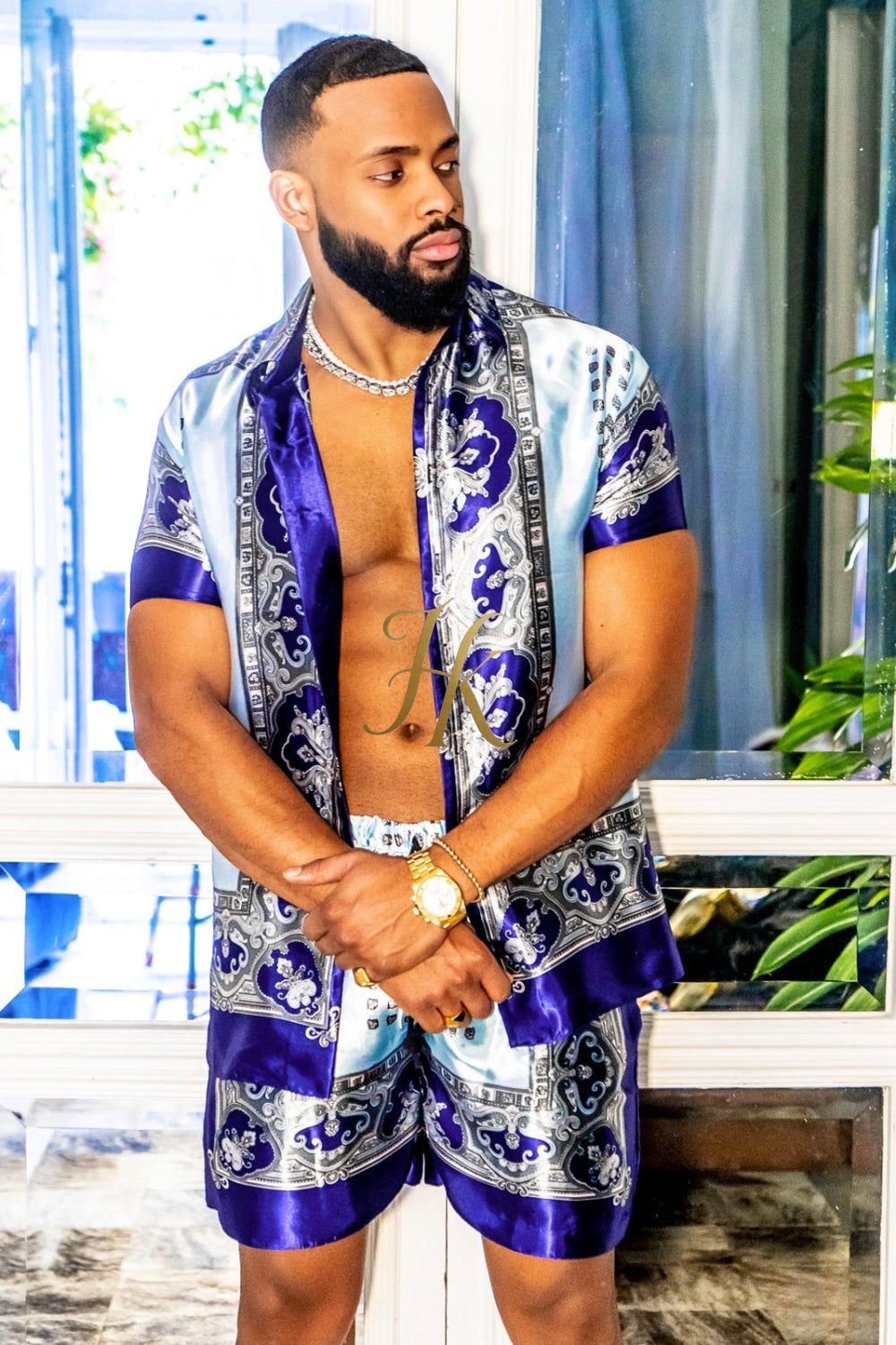 Mens Luxury Silk Dress Set Outfits