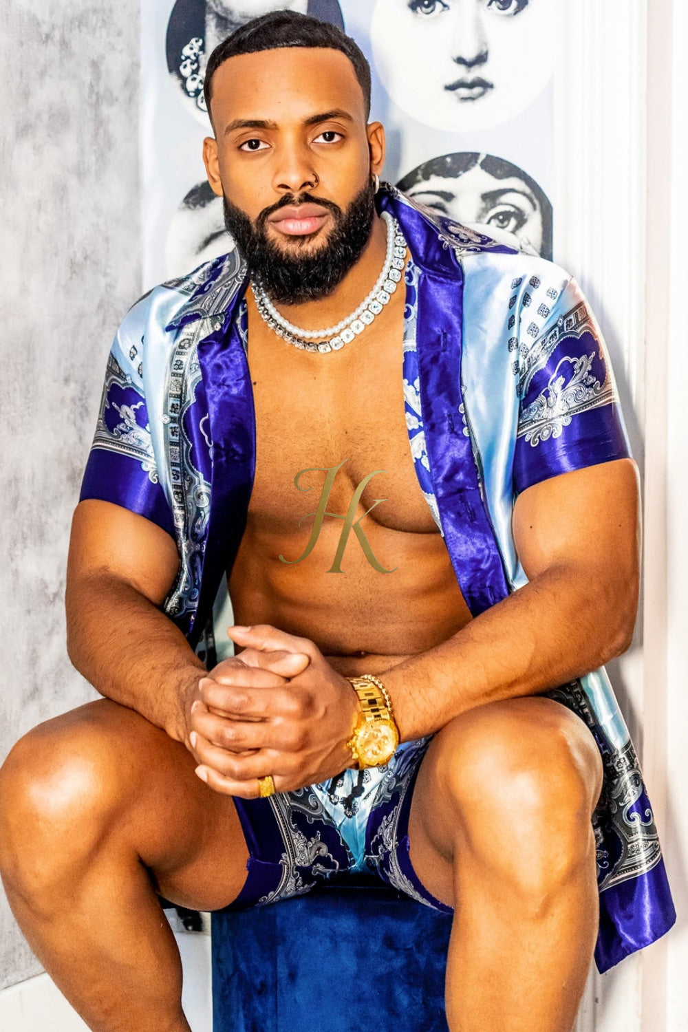 Mens Luxury Silk Dress Set Outfits