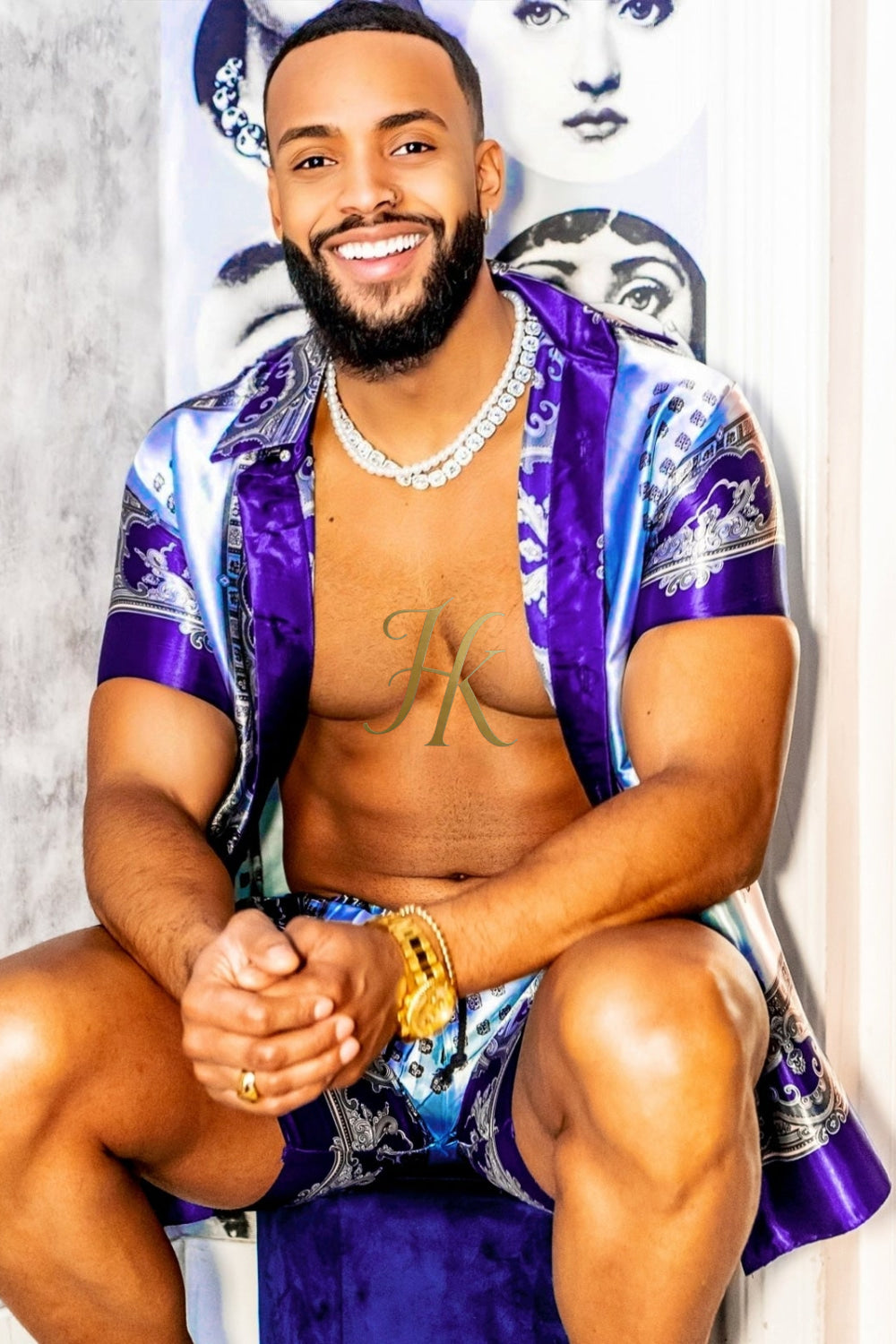 Mens Luxury Silk Dress Set Outfits