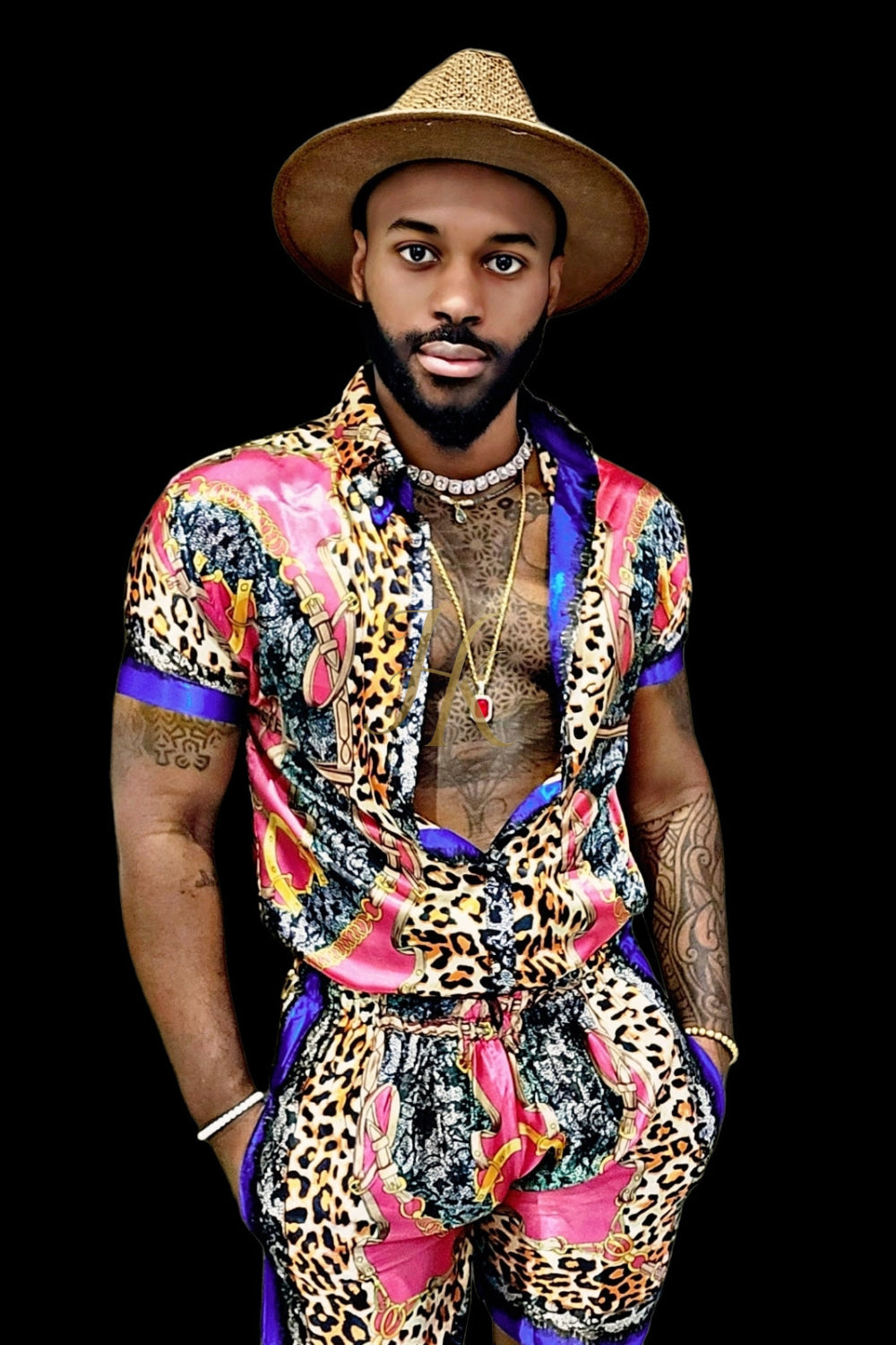 Beachwear Mens Luxury Silk Dress Set Outfits