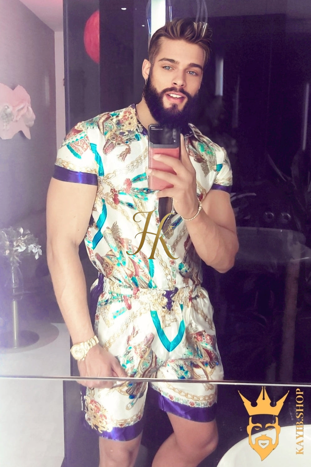 Luxury Fashion Mens Summer Silk