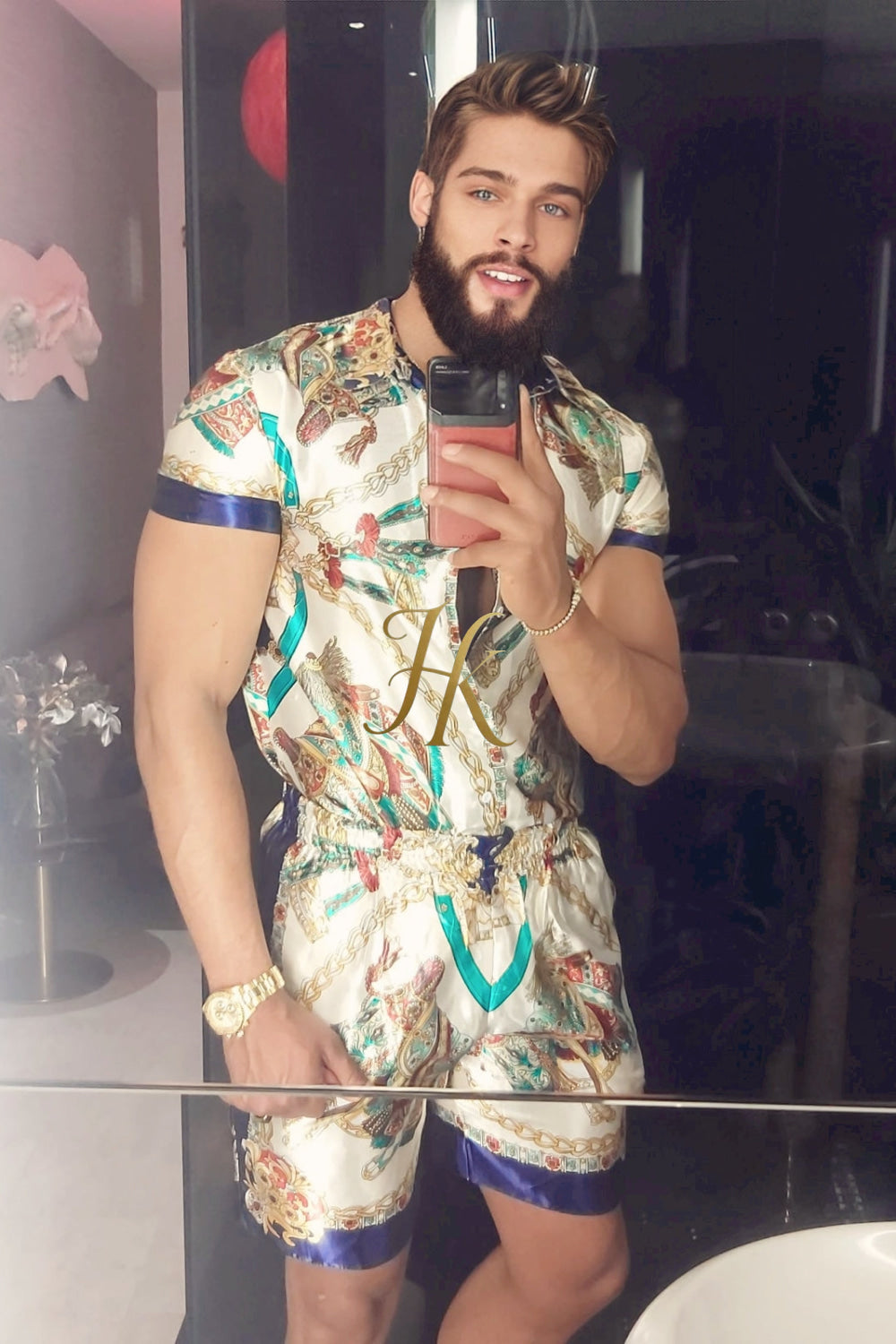 Luxury Fashion Mens Summer Silk