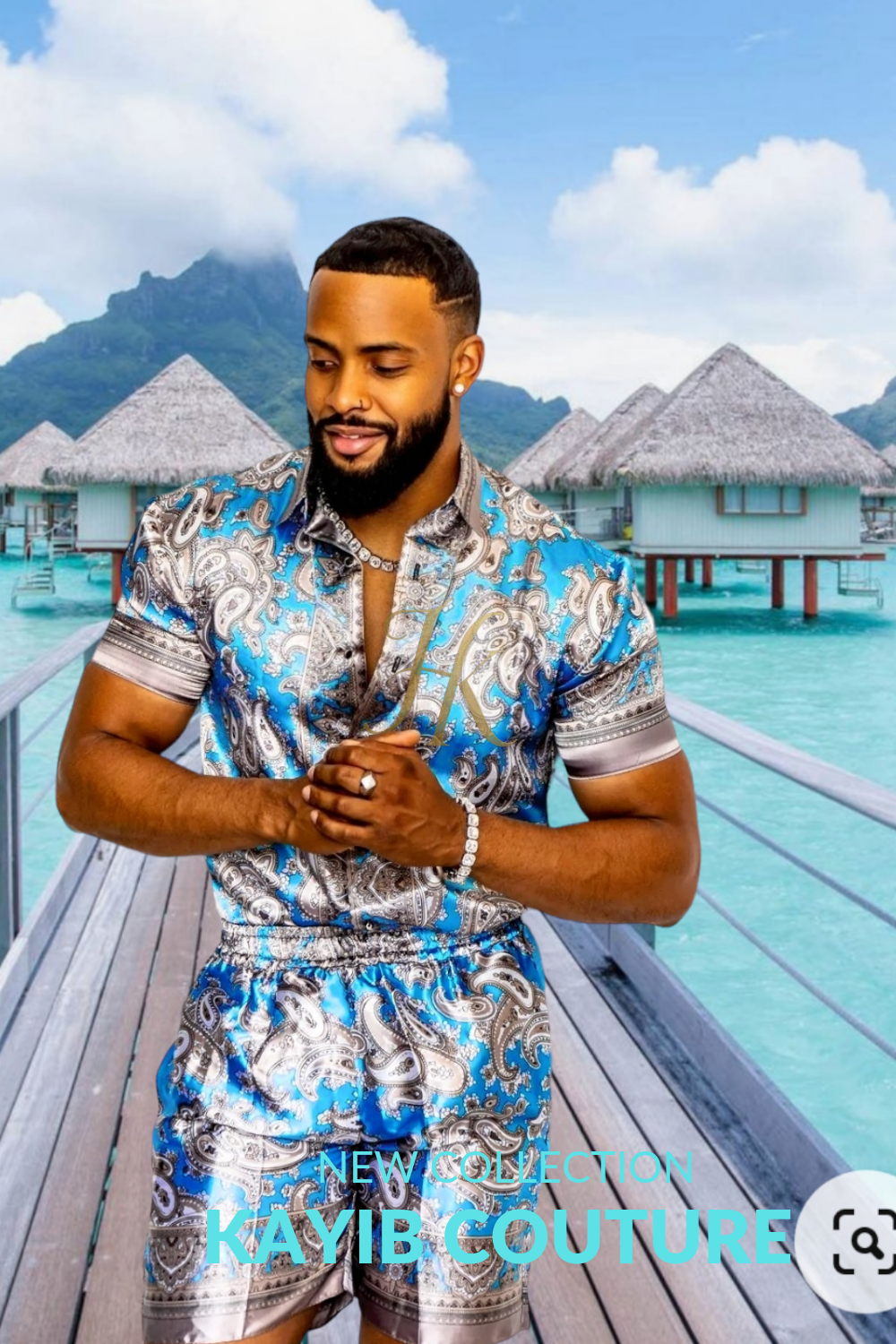 Mens Summer Luxury Silk Set 2 Pcs
