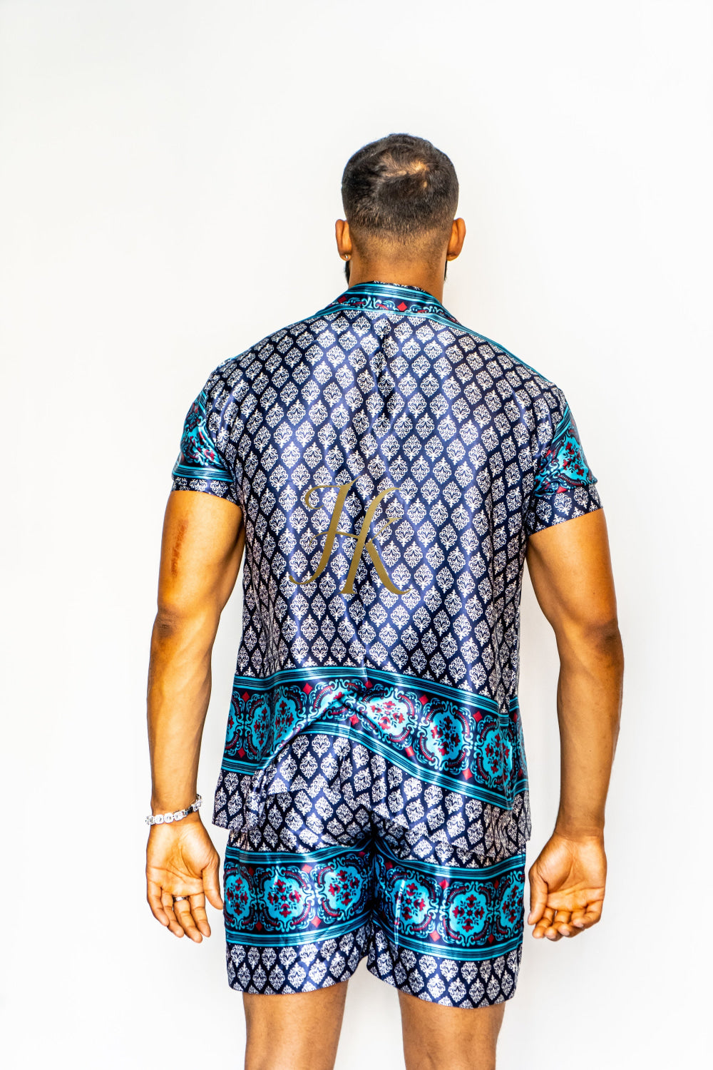 Fashion Mens Satin Silk Set 2Pcs