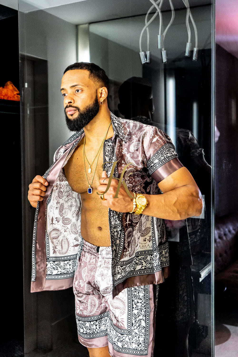 Luxury Mens Barocco Silk Set