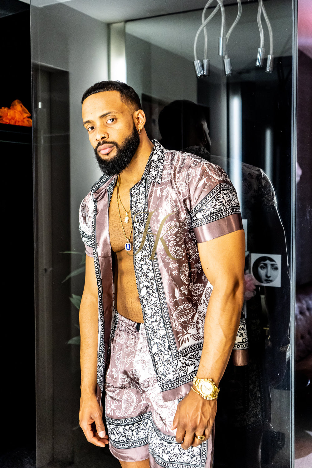 Luxury Mens Barocco Silk Set