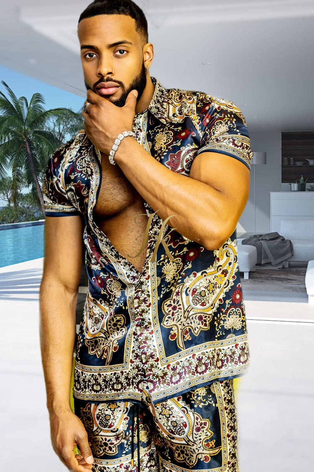 Mens Kayib Designer Matching Silk Sets