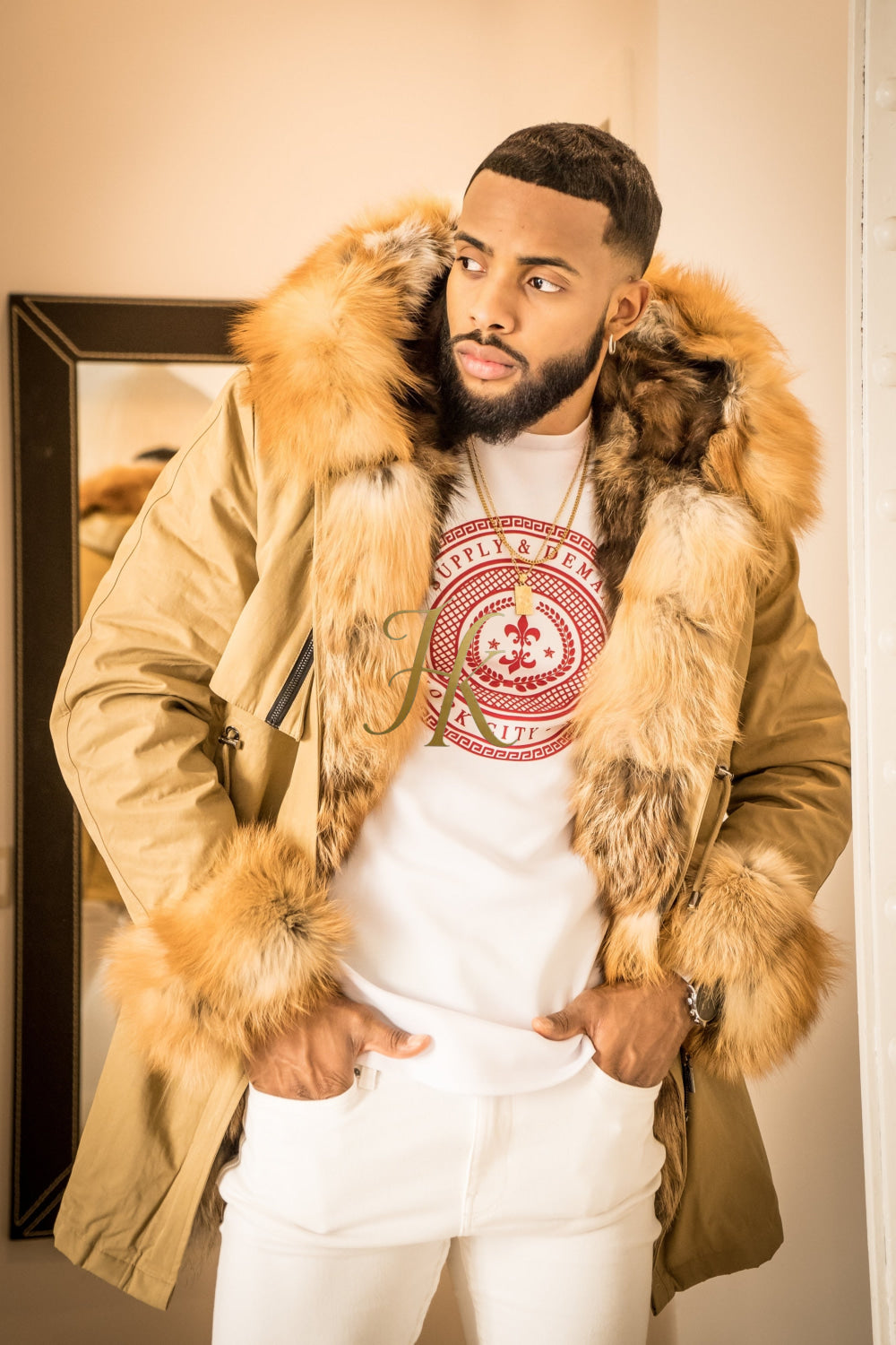 Luxury Fox Mens Parka Coats