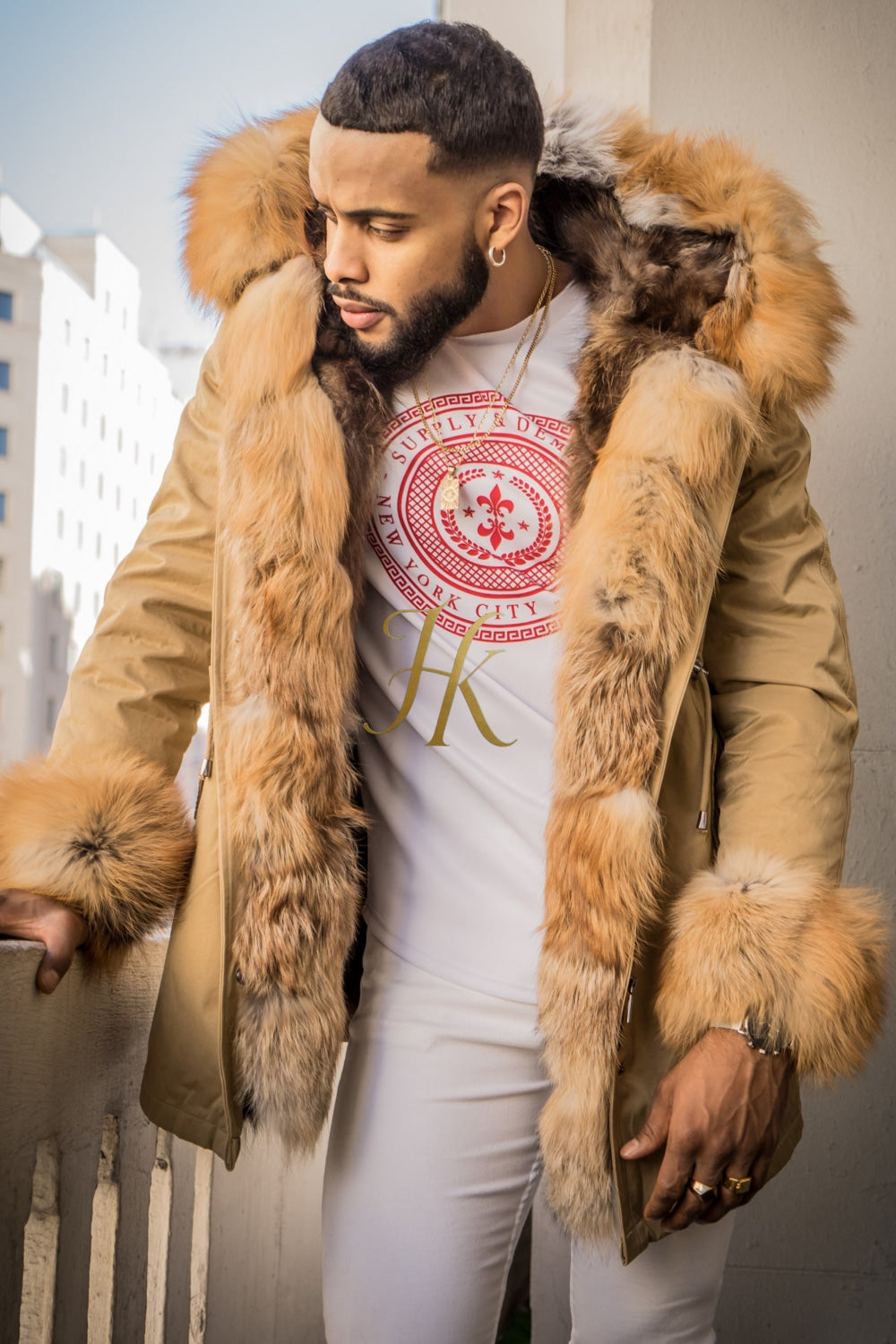 Luxury Fox Mens Parka Coats