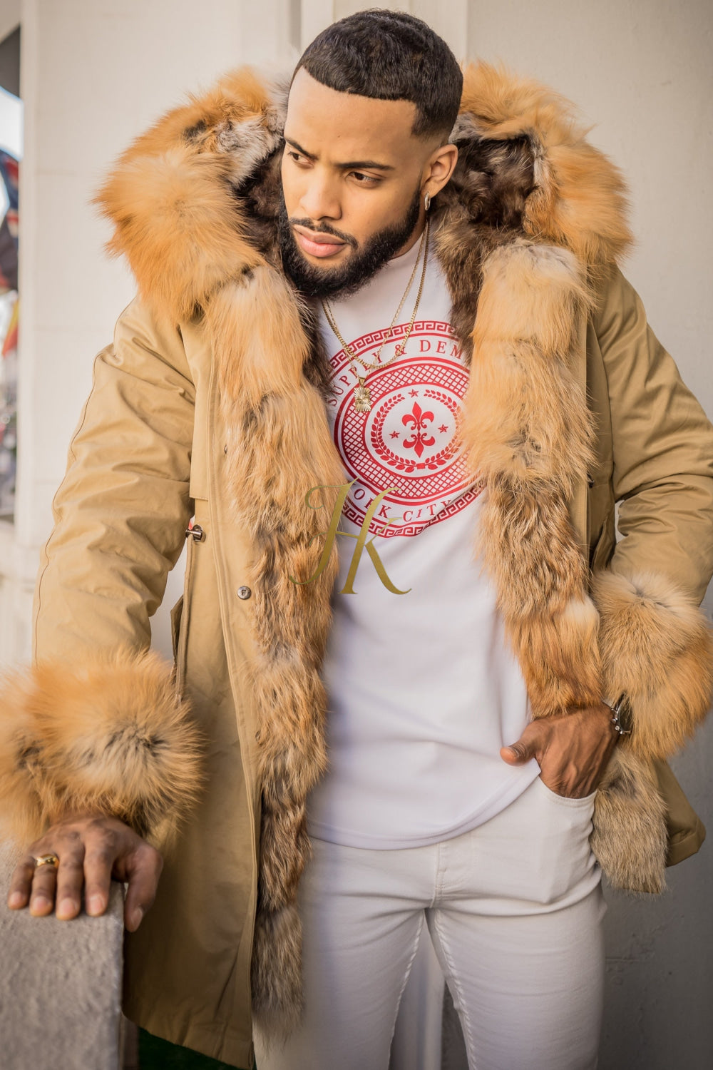 Luxury Fox Mens Parka Coats