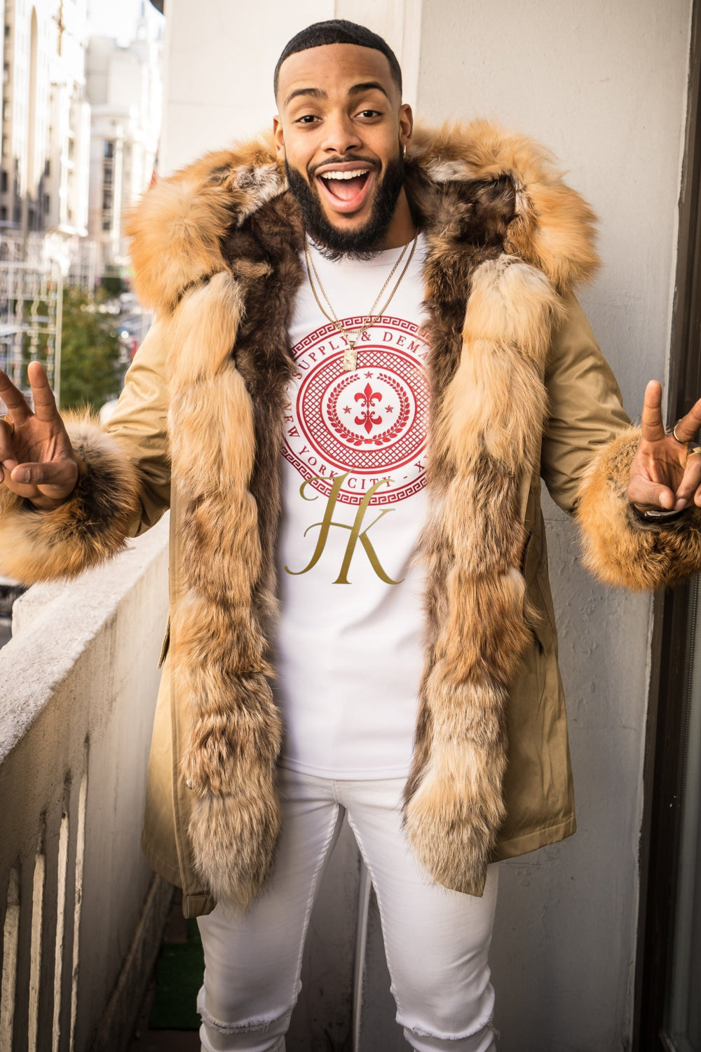 Luxury Fox Mens Parka Coats