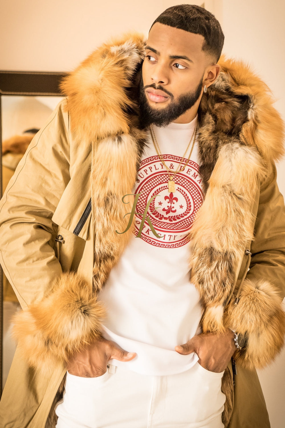 Luxury Fox Mens Parka Coats