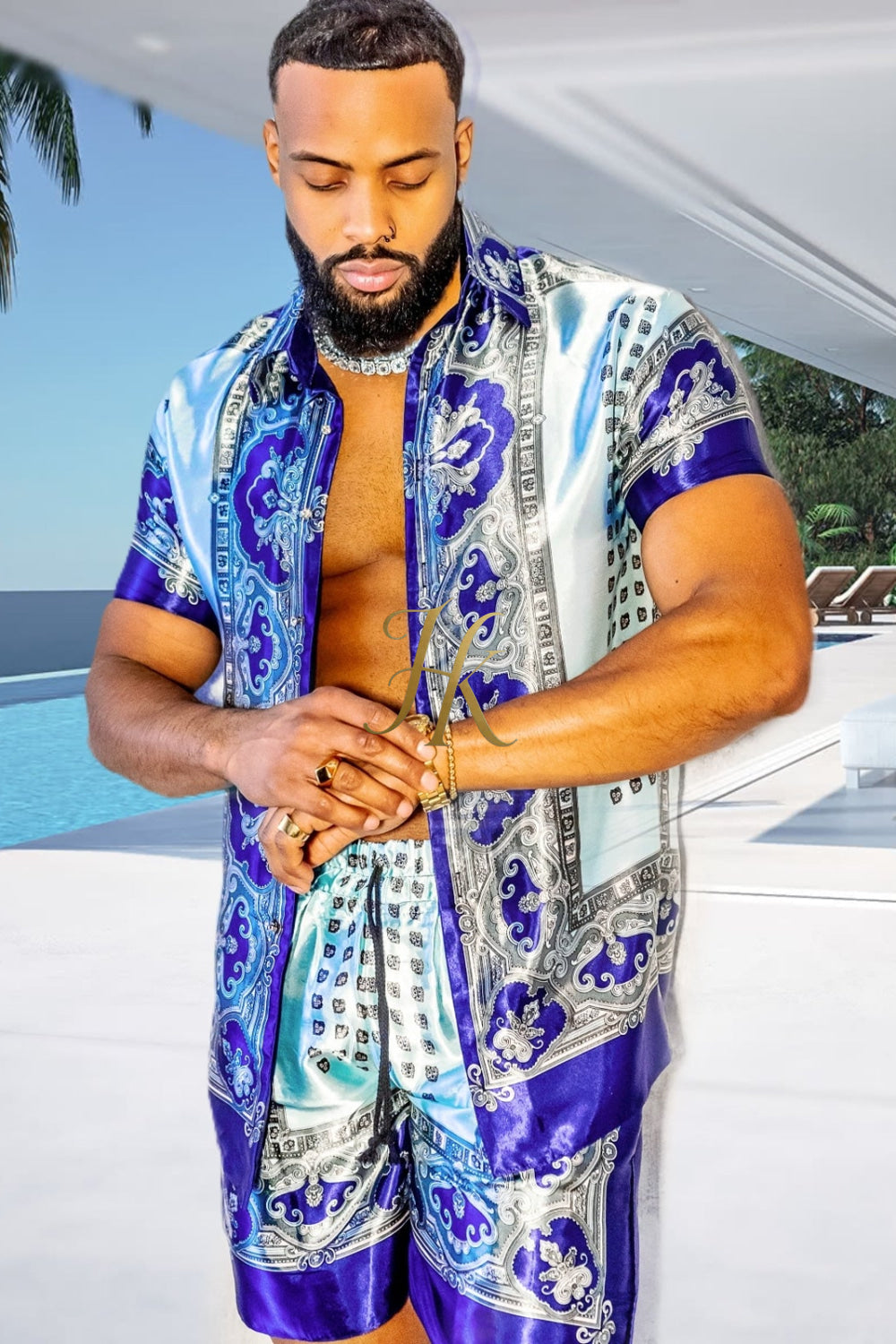 Mens Silk Dress Set Outfits