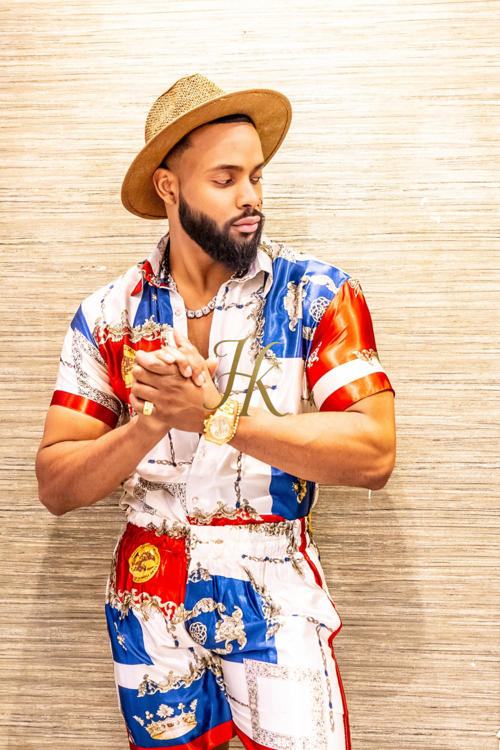 Silk Boxy Piping Shirt And Short Set