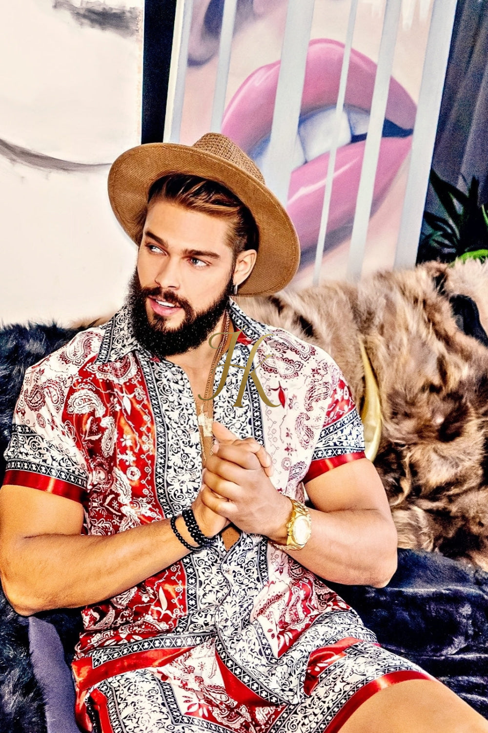 Mens Luxury Silk Set Outfits