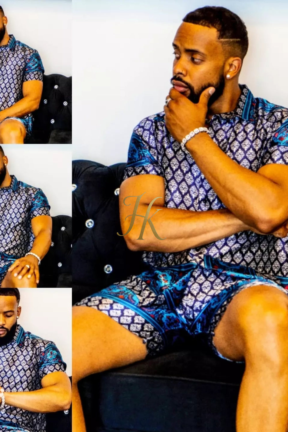 Fashion Mens Satin Silk Set 2Pcs