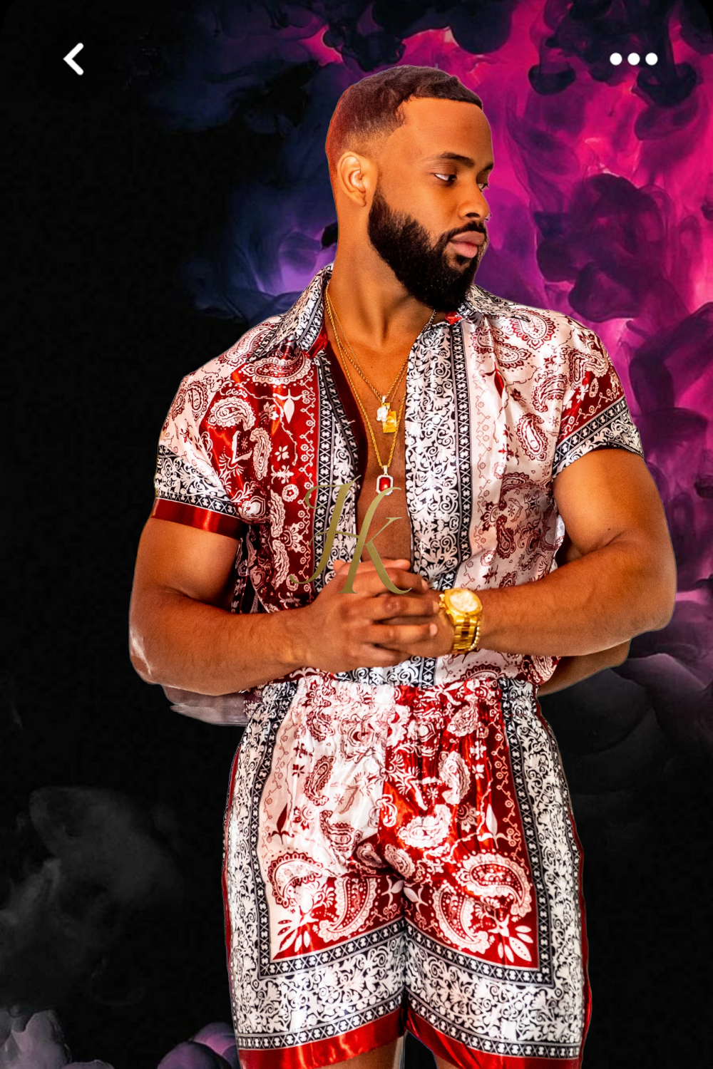 Summer Mens Luxury Silk Dress Set Outfits