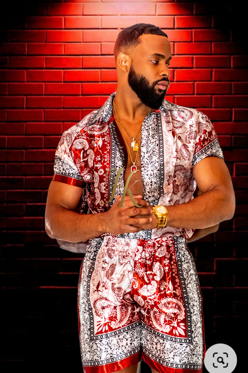 Summer Mens Luxury Silk Dress Set Outfits