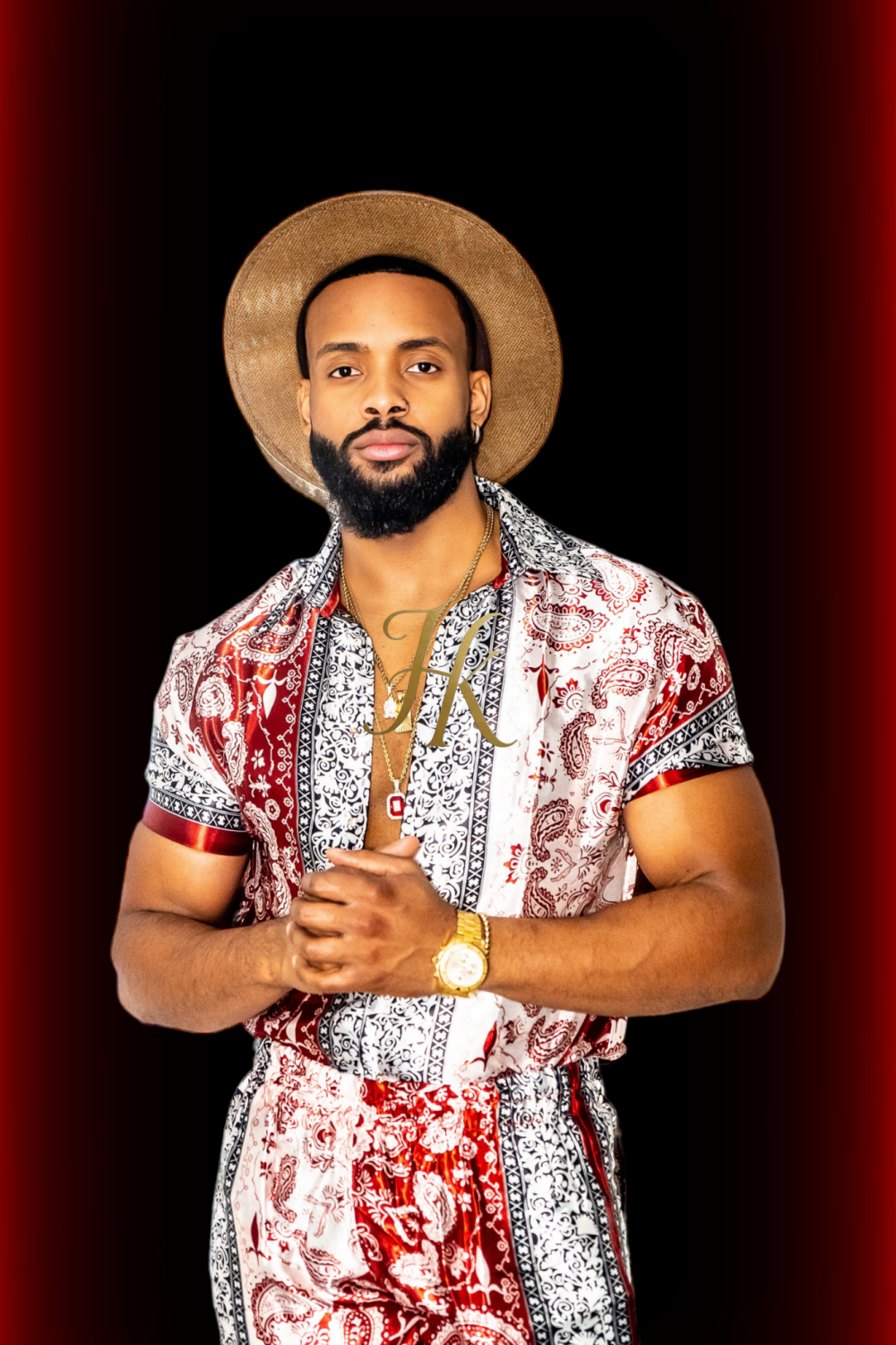 Summer Mens Luxury Silk Dress Set Outfits