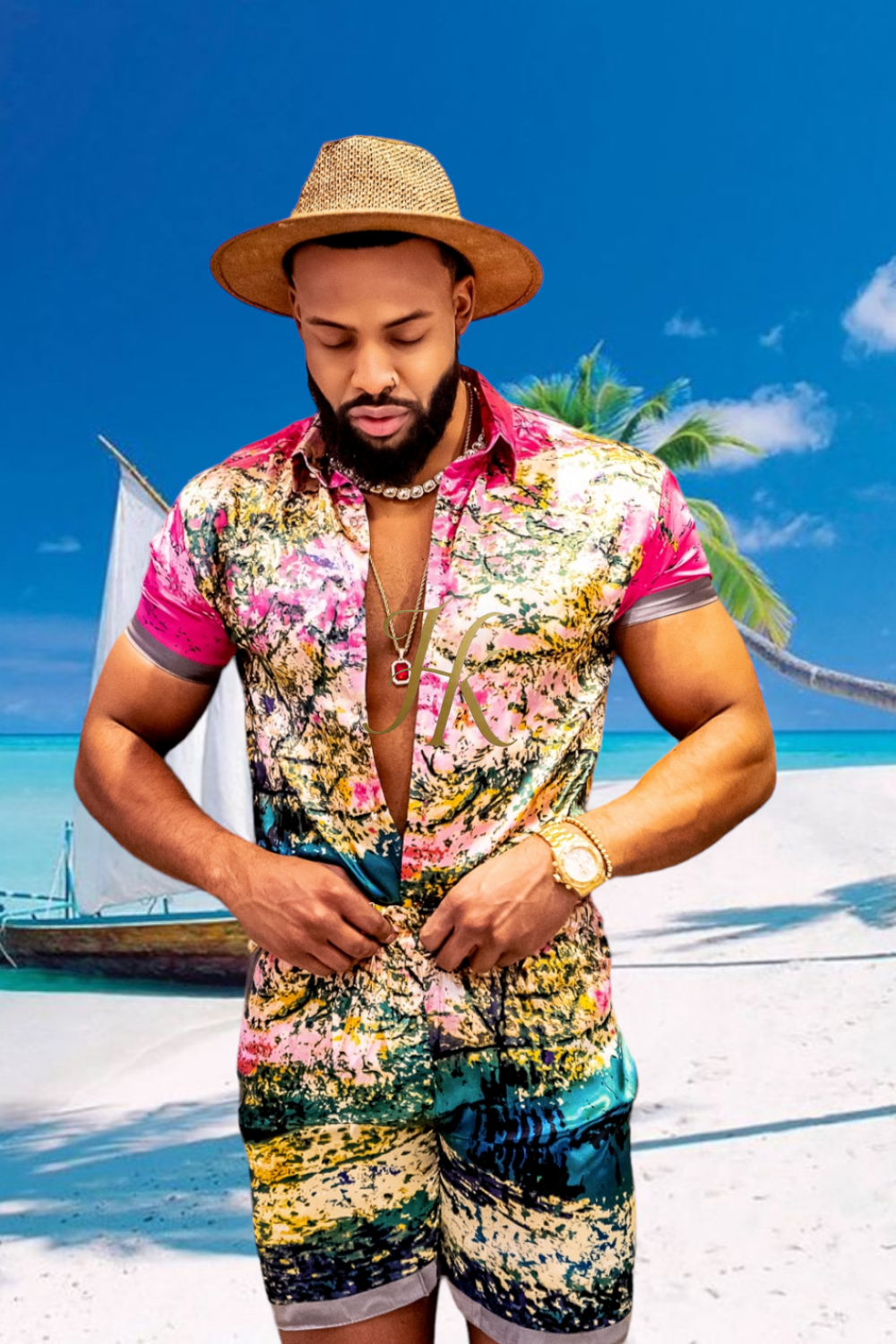 Beach Mens Summer Dress Set