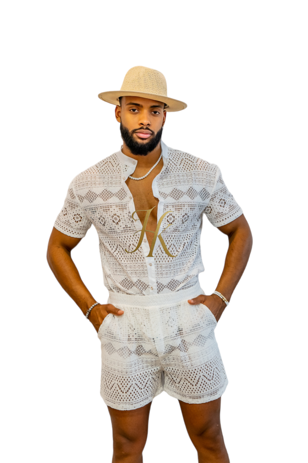 Luxurious Men's White Shirt and Shorts Set - Elevate Your Summer Style - Perfect for Any Occasion - kayibstrore