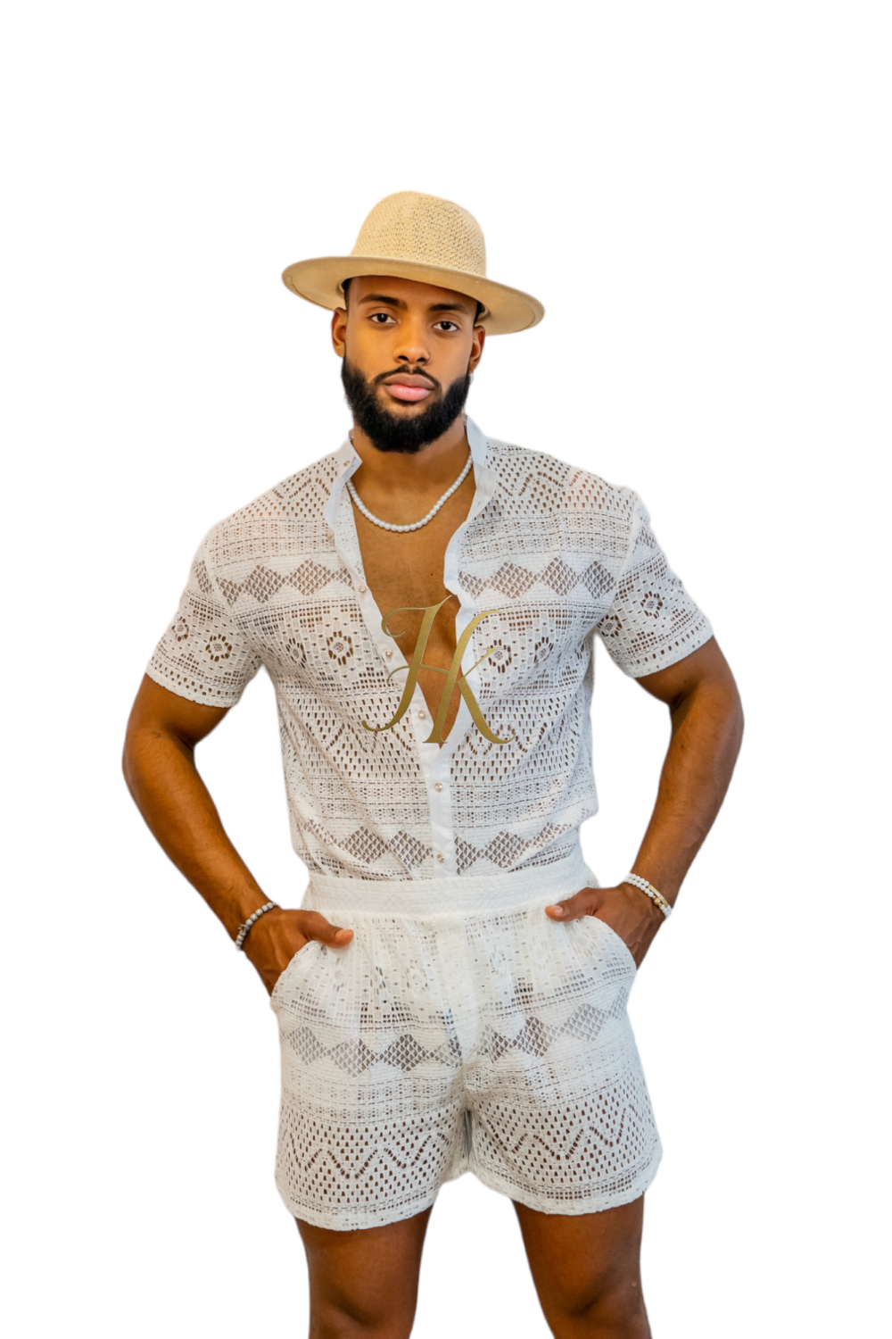 Luxurious Men's White Shirt and Shorts Set - Elevate Your Summer Style - Perfect for Any Occasion - kayibstrore