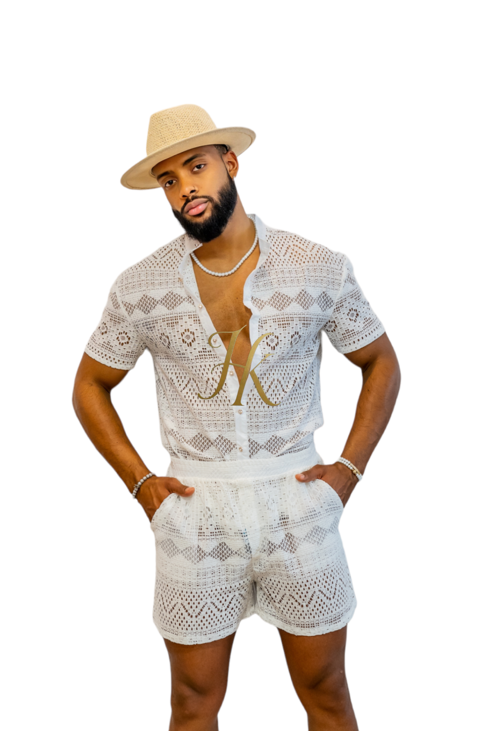 Luxurious Men's White Shirt and Shorts Set - Elevate Your Summer Style - Perfect for Any Occasion - kayibstrore