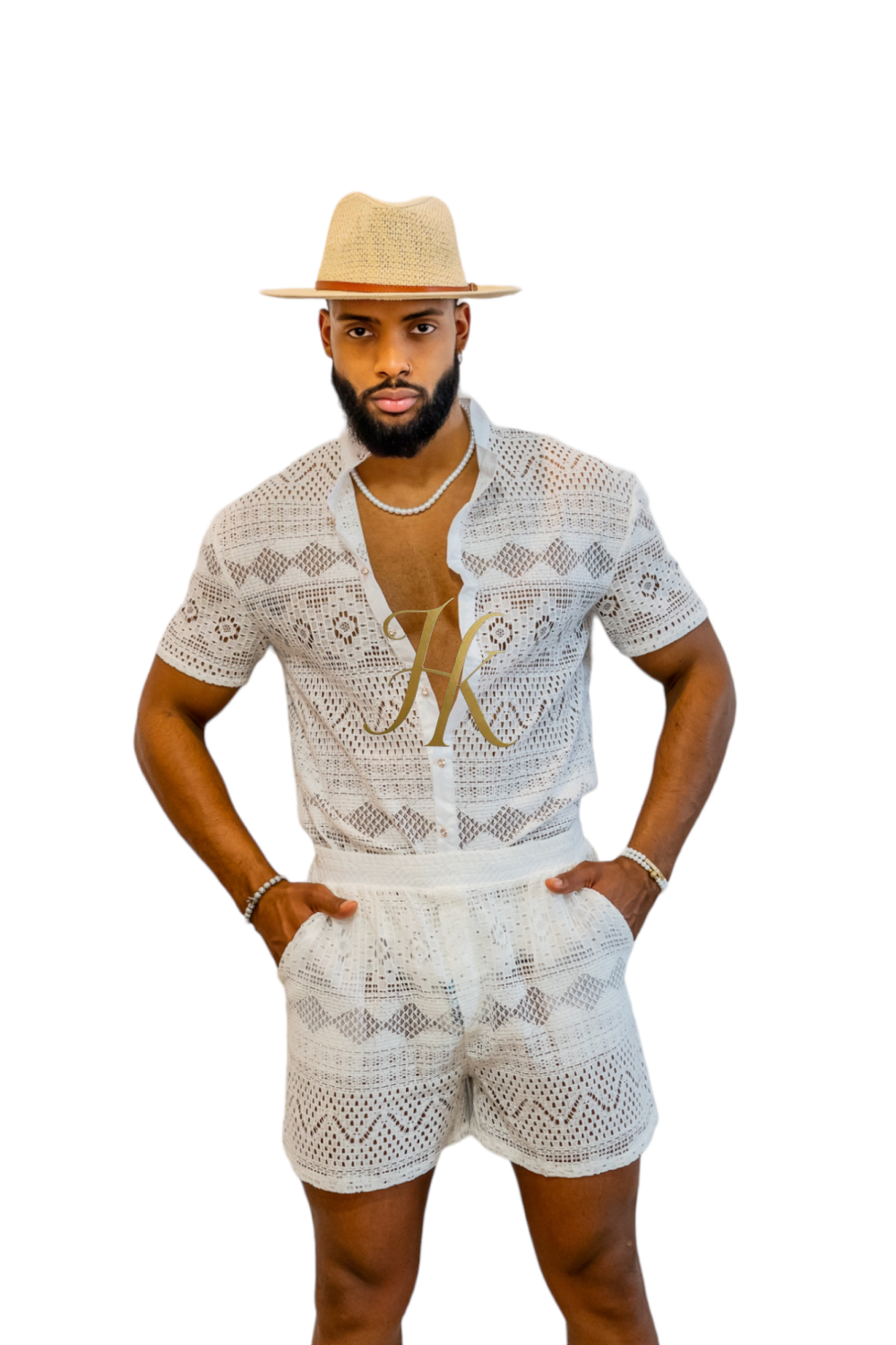 Luxurious Men's White Shirt and Shorts Set - Elevate Your Summer Style - Perfect for Any Occasion - kayibstrore