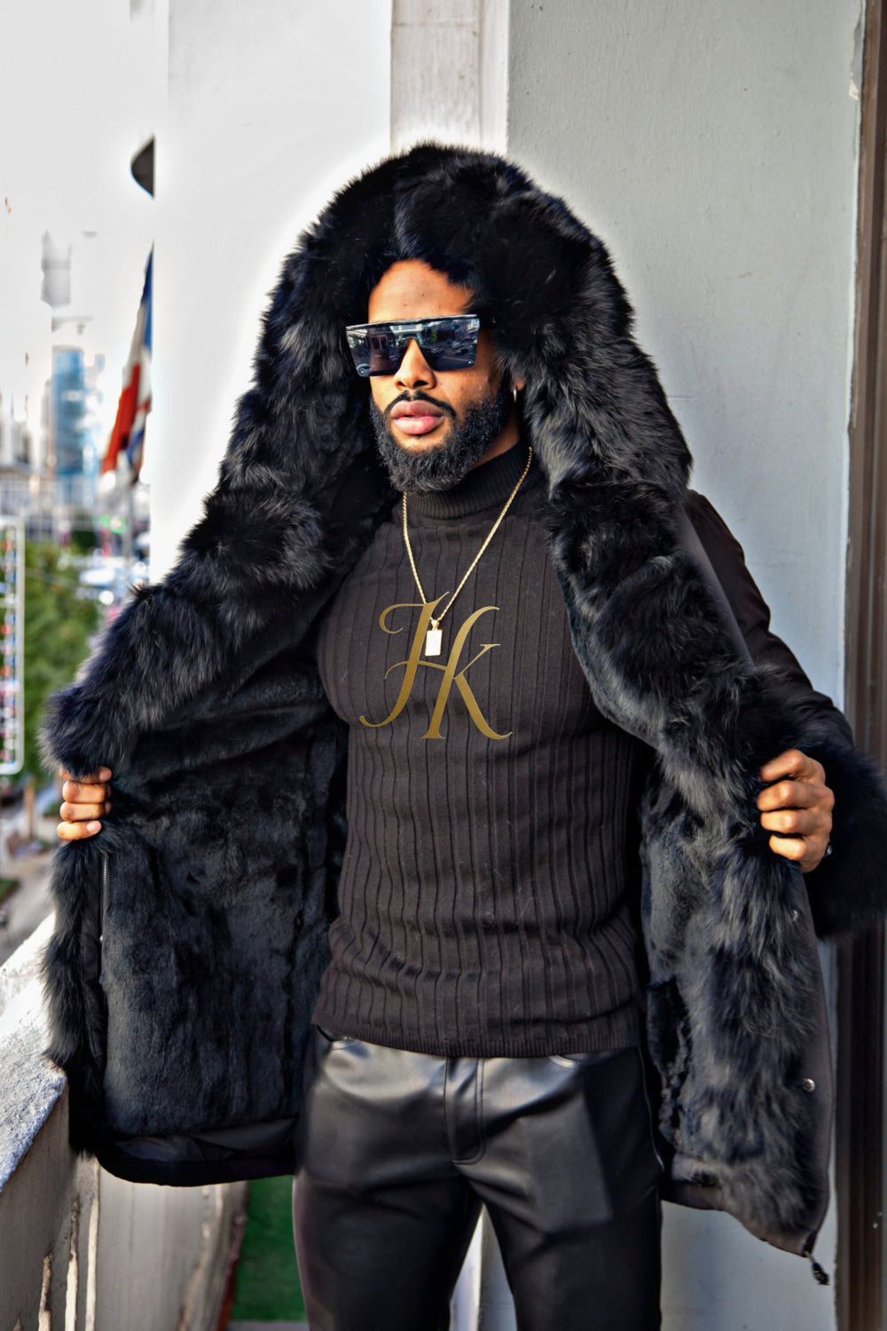Mens Best 4-In-1 Waterproof Men Parka Winter Jacket /best Men In Fur Coats Long Rabbit Liner Black /