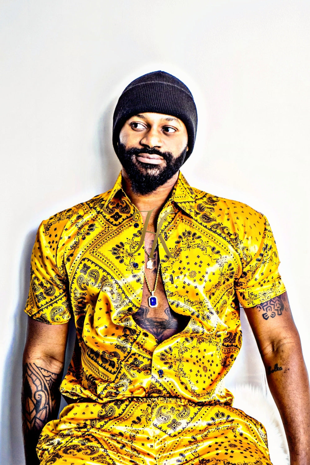 Mens Gold Luxury Silk Set 2 Pcs