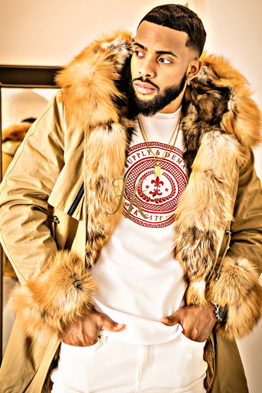 Luxury Fox Mens Parka Coats