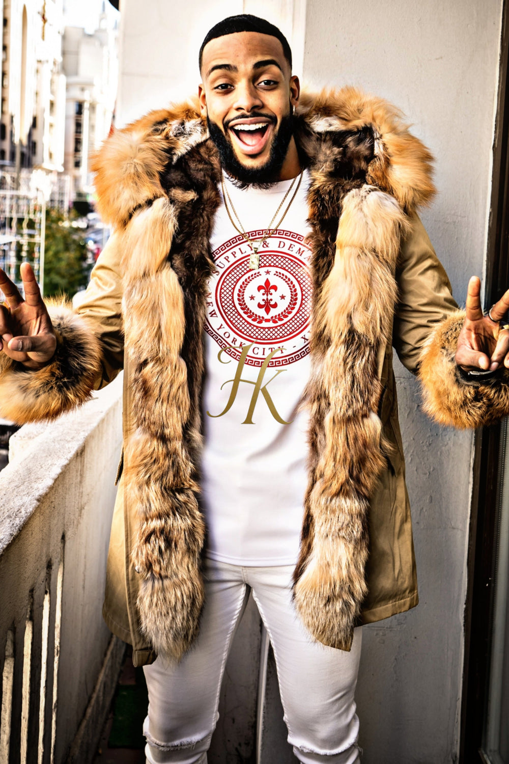 Luxury Fox Mens Parka Coats