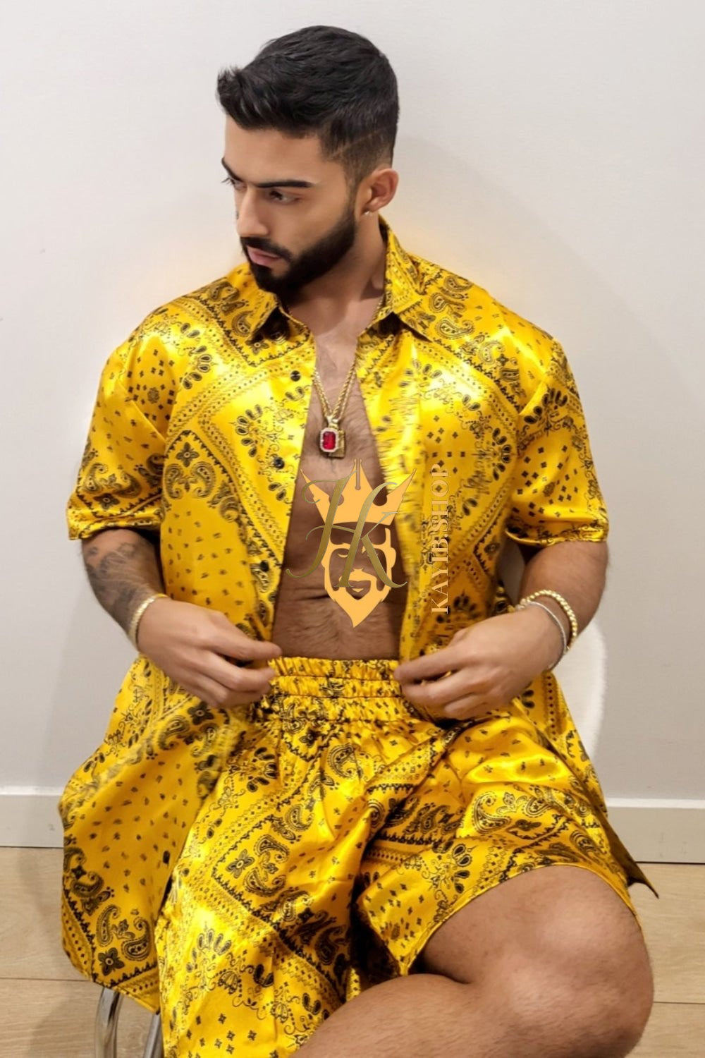 Barocco Outfits Silk Set - Indulge in Luxury and Style with the Perfect Fit. - kayibstrore