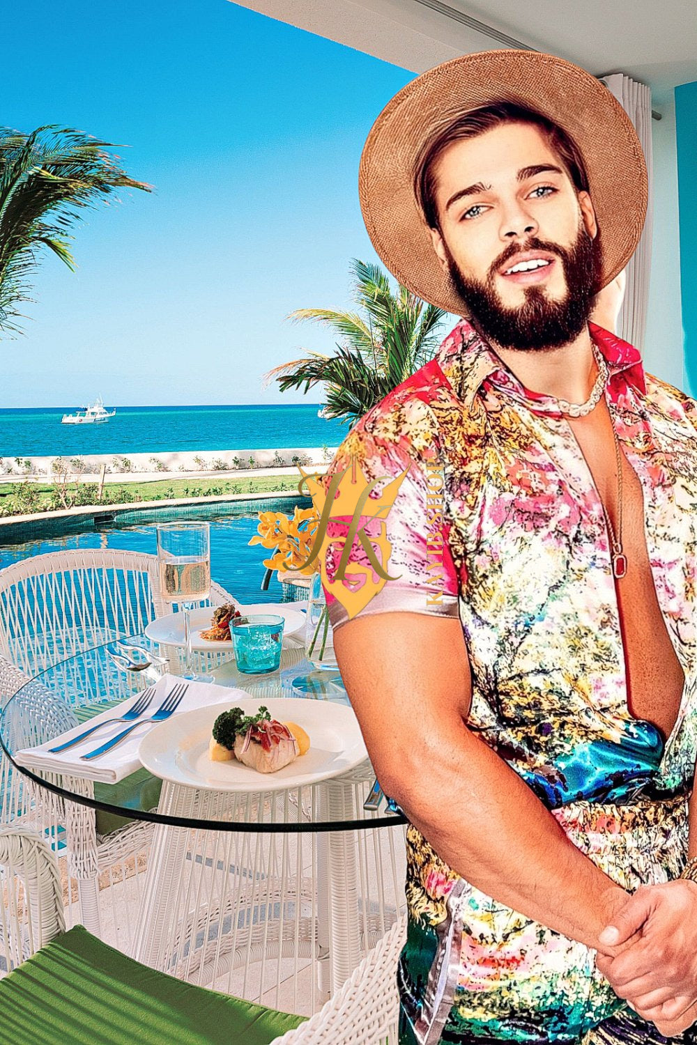 Barocco Print Silk 2-Piece Set - Elevate Your Beach Look with Iconic Style and Comfort. - kayibstrore
