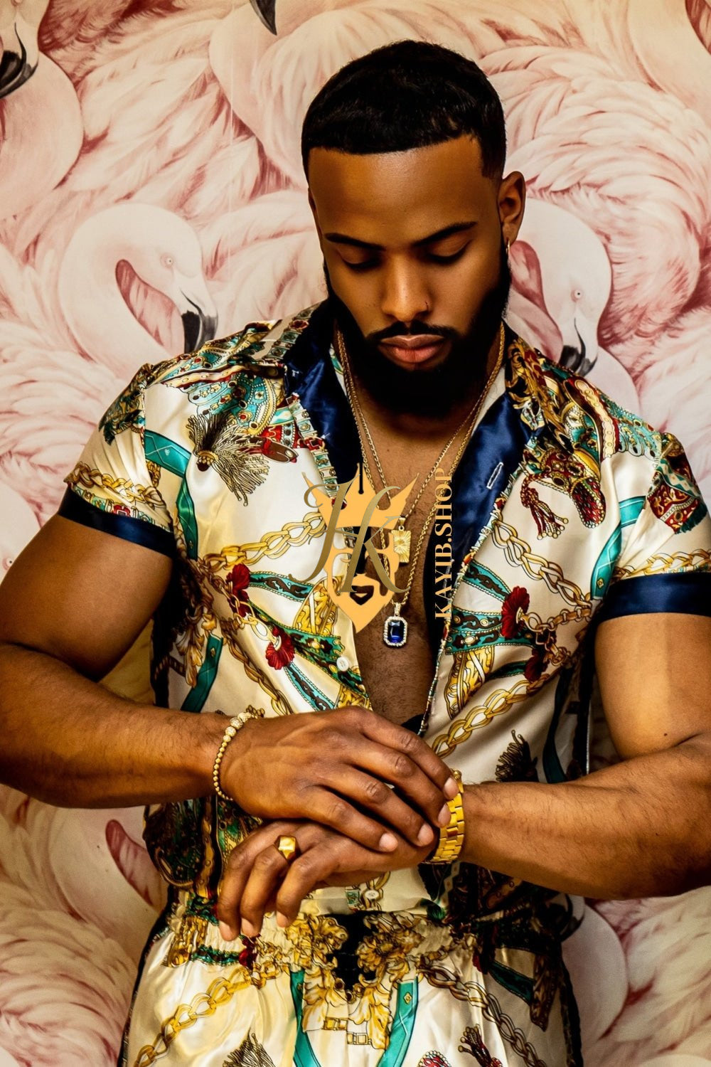 Barocco Print Silk Clothes Set - Elevate Your Fashion Game with Unique Motifs - Personalized Fit for Ultimate Comfort - kayibstrore