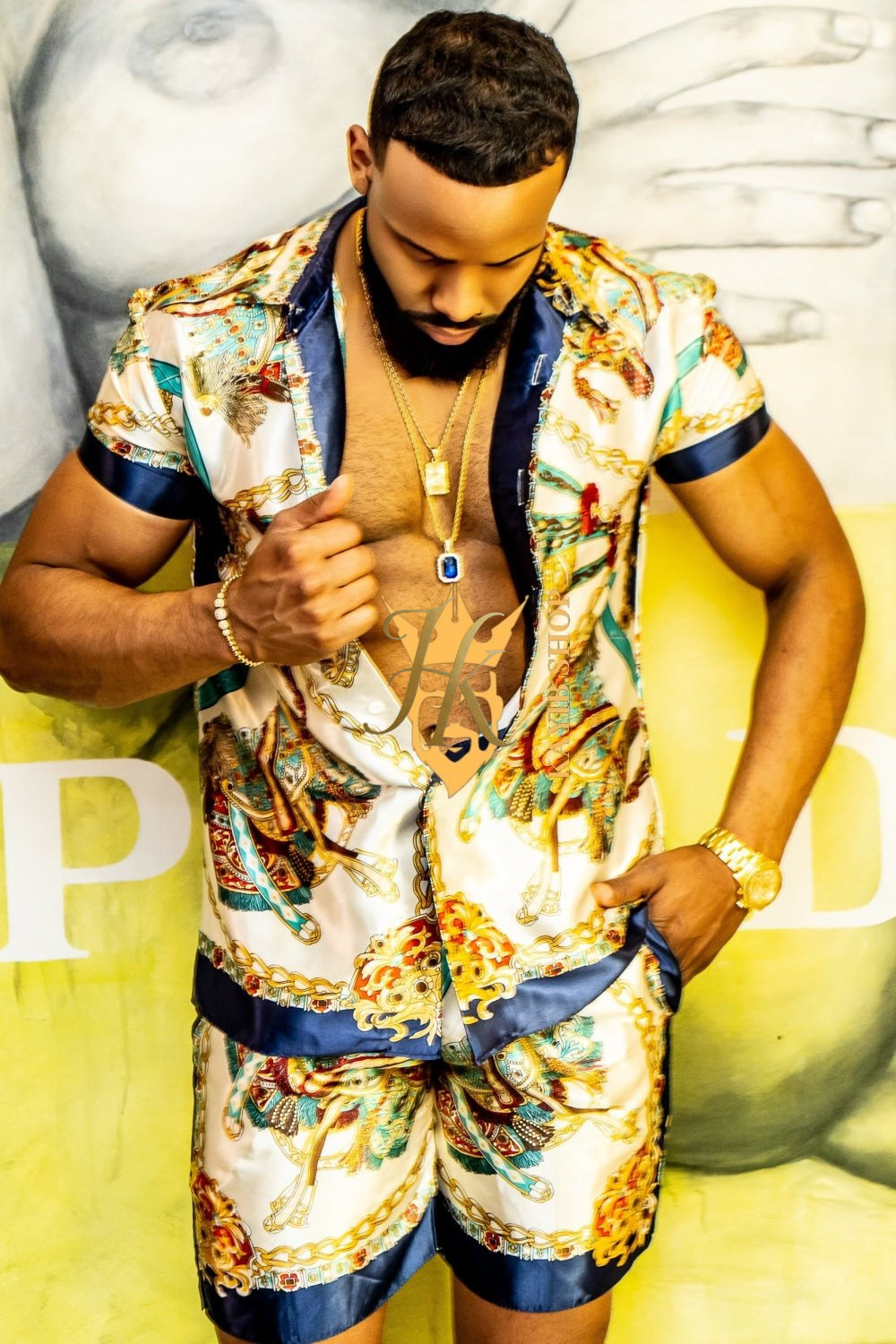 Barocco Print Silk Clothes Set - Elevate Your Fashion Game with Unique Motifs - Personalized Fit for Ultimate Comfort - kayibstrore