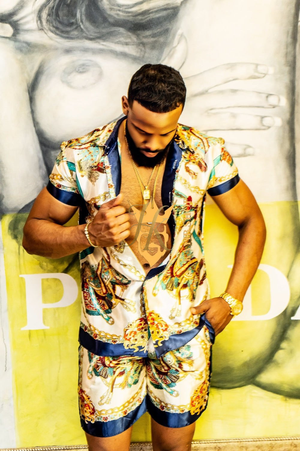 Barocco Print Silk Clothes Set - Elevate Your Fashion Game with Unique Motifs - Personalized Fit for Ultimate Comfort - kayibstrore