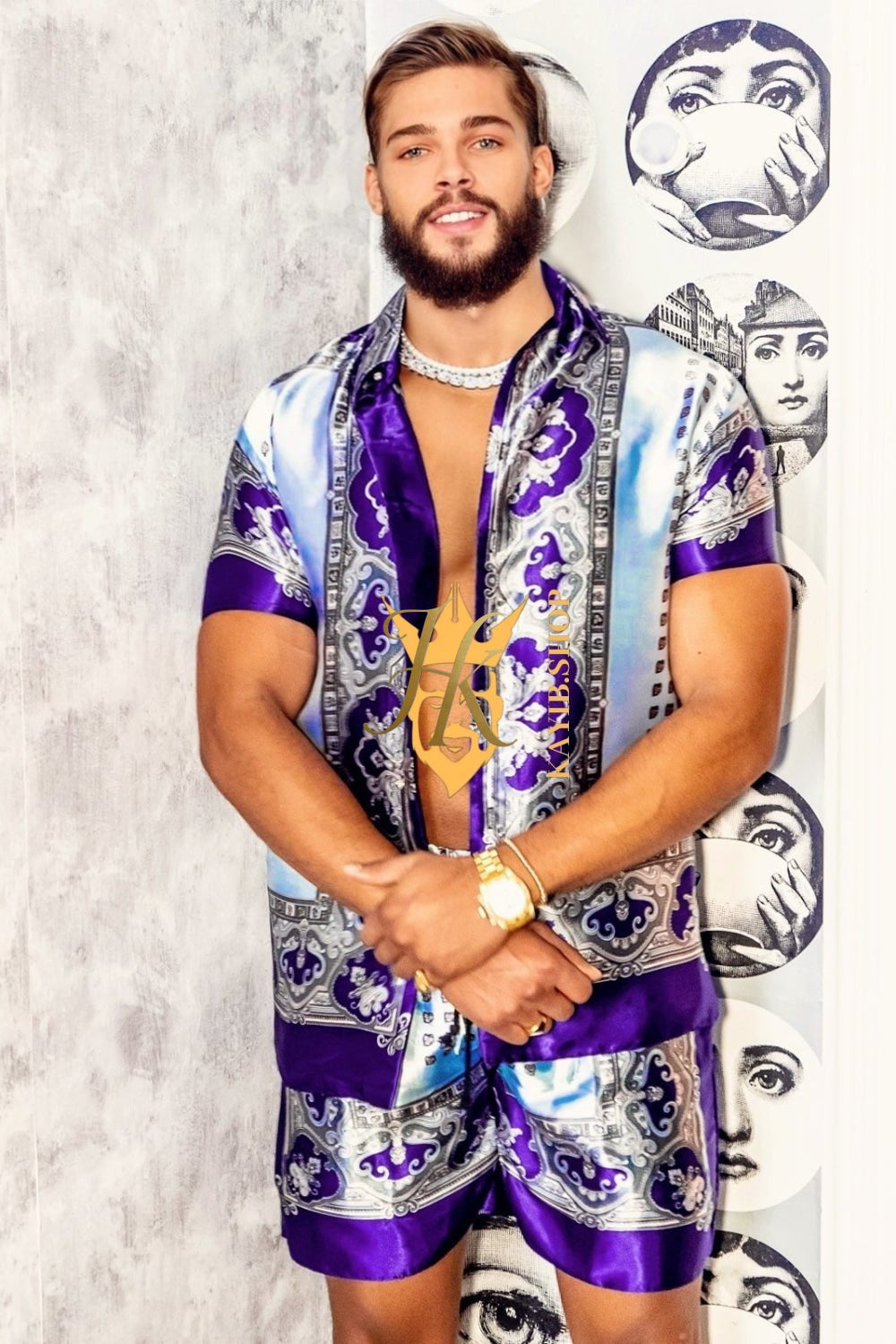 Barocco Print Silk Outfit - Unleash Your Inner Fashionista - Embrace Luxury and Comfort - kayibstrore