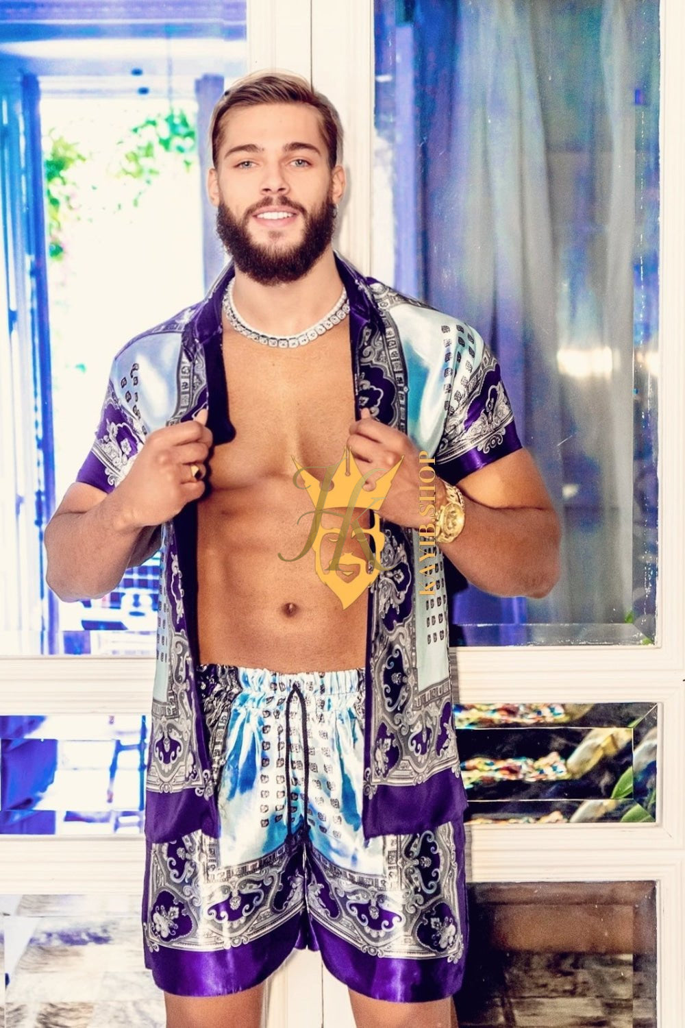 Barocco Print Silk Outfit - Unleash Your Inner Fashionista - Embrace Luxury and Comfort - kayibstrore