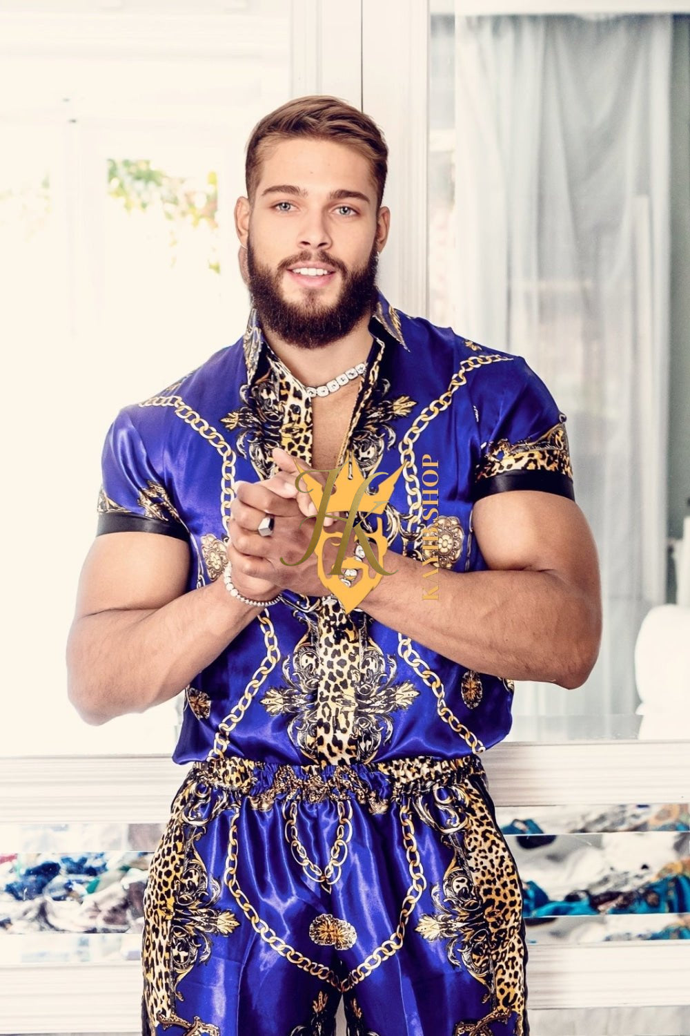 Barocco Print Silk Outfits - Embrace European Luxury with Every Step - Unmatched Comfort and Style - kayibstrore