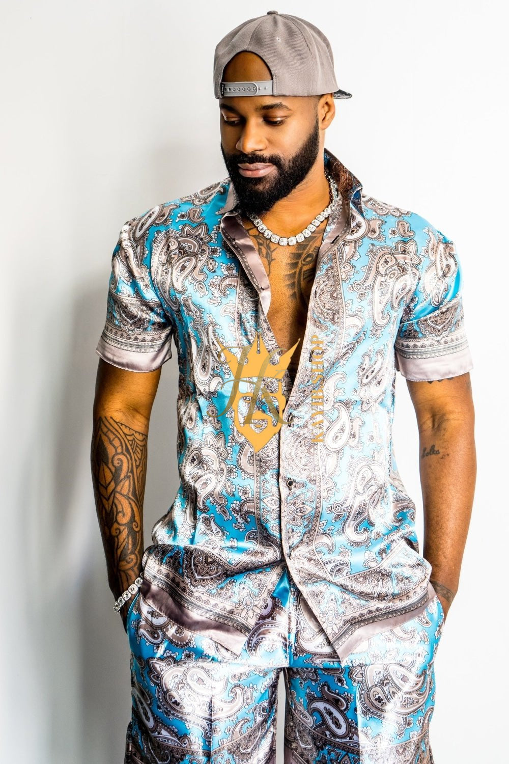 Barocco Print Silk Set - Elevate Your Style with Luxurious Comfort - Personalized Fit Guaranteed - kayibstrore