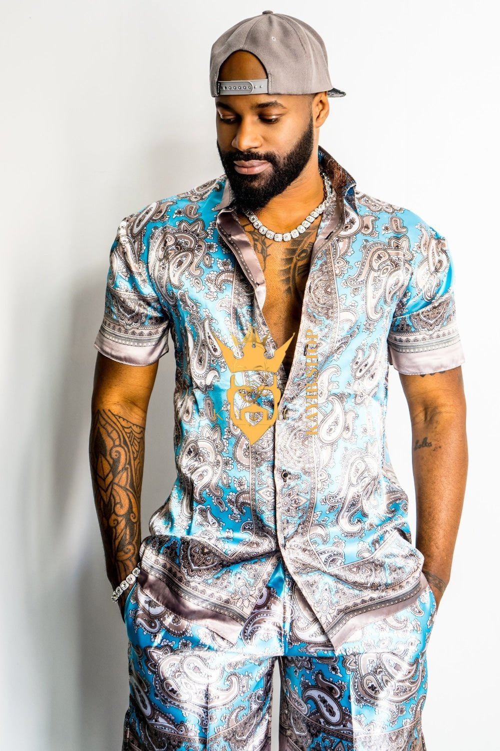 Barocco Print Silk Set - Elevate Your Style with Luxurious Comfort - Personalized Fit Guaranteed - kayibstrore
